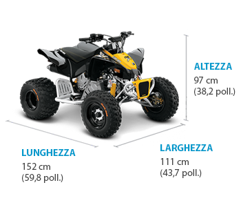 dimensioni quad can-am quad can-am DS X